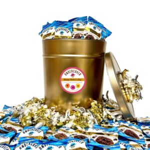 Happy Mother's Day Gift Tin<br>150 Count Dark Chocolate + Sea Salt<br>Individually Wrapped Crisps<br>(.25oz each)