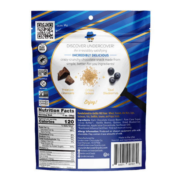 Bark Thins Dark Chocolate Blueberry with Quinoa Crunch - Regular Pouch, 4.7  Ounce -- 12 per case