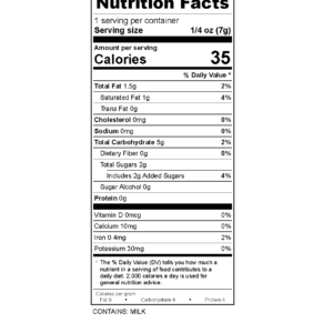 Nutritional Labels - NQ only 0.25 oz Bags_Page_8 Milk Peppermint