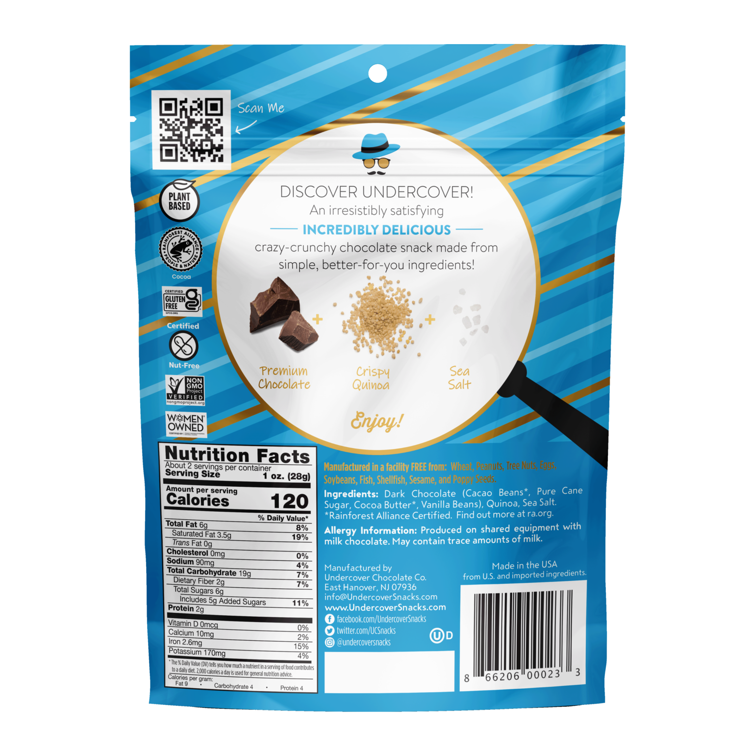 Dark Chocolate + Sea Salt Undercover Snacks